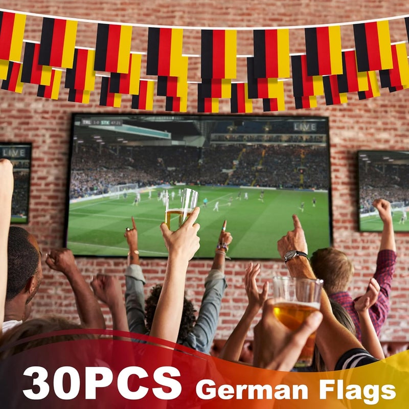 MVPRING Germany String Flag Pennant Banner, Small Mini German Flags Bunting Banner, German Unity Day National Country Decoration for School, Party, Sports Events, Patriotic Festival, 33 Feet 30 Flags - Image 5